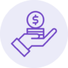 saving (1) icon of a hand holding a bag of money