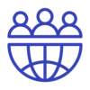 politics humans above globe icon