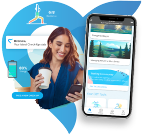 illustration of woman using phone