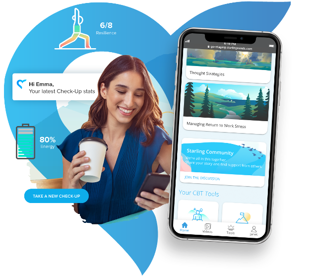 illustration of woman using phone